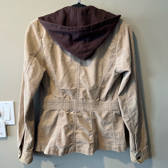 For Joseph Fortune Ladies Beige Corduroy Jacket with attached Brown Hood - Picture 2 of 6